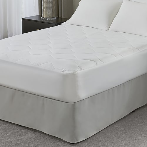 Classic Waterproof Mattress Pad, Poly/Nylon Microfiber Top & Bottom, Fll/Dbl XL 54x80, Ftd Skrt, 4oz